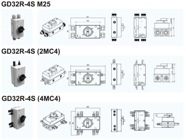 Solar Electrical DC Isolator Switch with Mc4 Connectors for Solar Power System