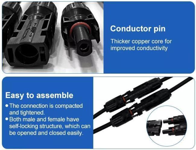 Y Branch 2 to 1 Mc4 Solar PV Cable Connector for Solar Power System