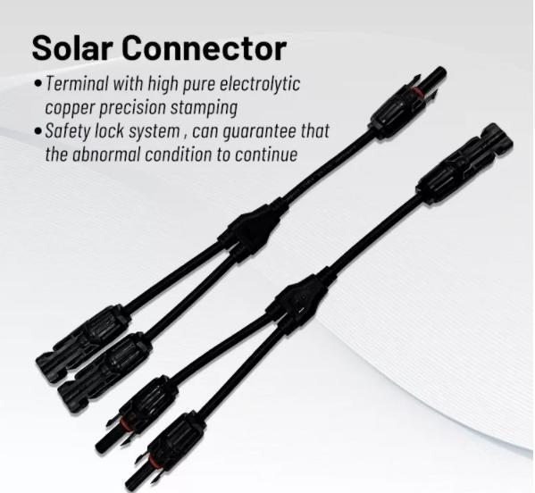 Y Branch 2 to 1 Mc4 Solar PV Cable Connector for Solar Power System