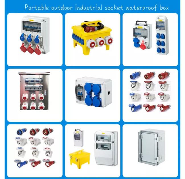 Multi-Functional 3 Pin 16A 220V 2p+E 1 Plug 3 Sockets Waterproof IP67 3-Way Industrial Plug Socket Industrial Plug