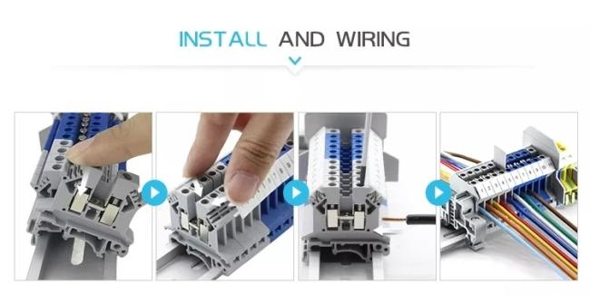 UK 6n Plug Connductor 6mm2 800V DIN Rail Terminal Block Wire Electrical Connector