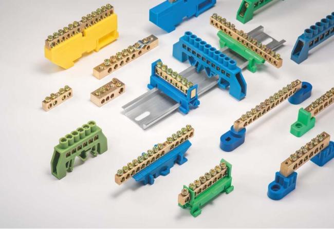Neutral Earth Bar Electrical DIN Rail Busbar Terminal Block with Holder