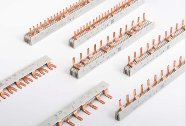 High Quality Fork Type 1p2p3p4p 1m Copper Busbar Circuit Breaker Busbars Used for MCB