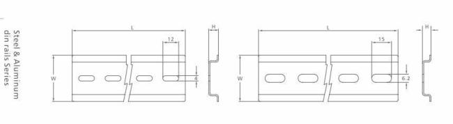 Steel Aluminum 1meter 2meter 7.5mm 15mm Electric Mounting DIN Rail