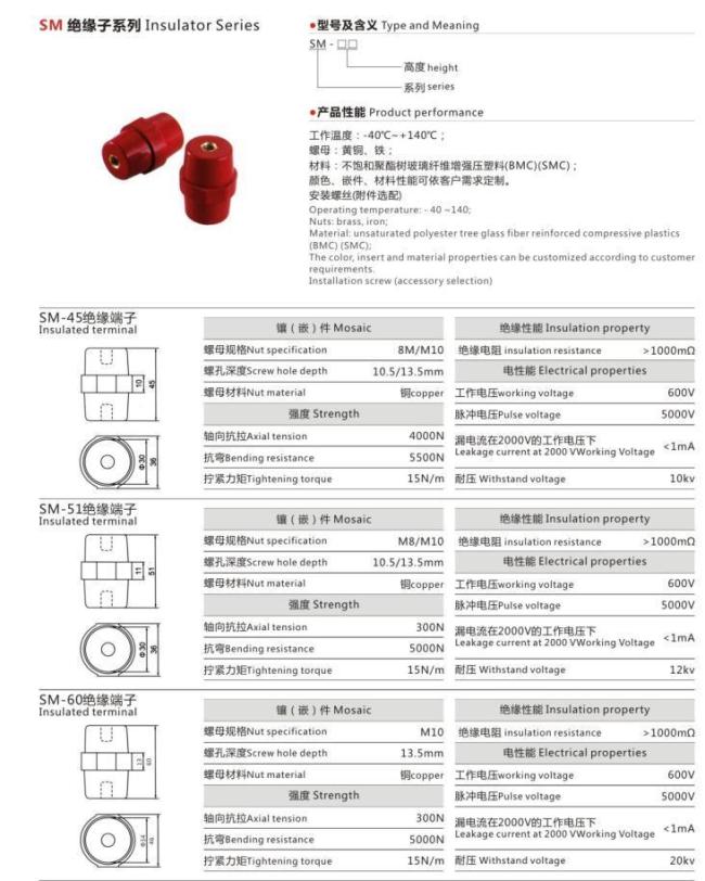 High Quality Customizable Sm-76 Busbar Insulator Standoff Insulator