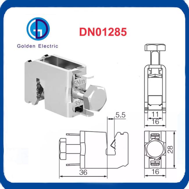 4-35mm2 Cable Connection Clip Stainless Steel Busbar Clamps System Wire Clips 115A 10.5mm X 11mm Cable Clamp