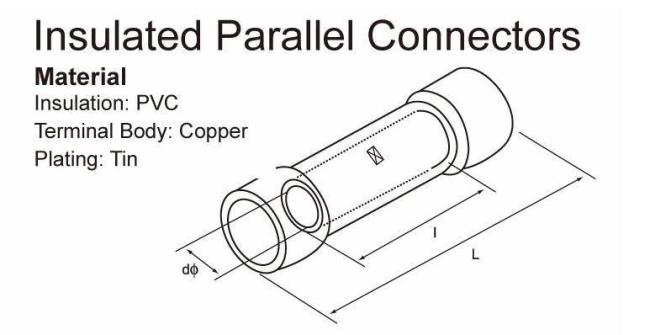 BV Copper Fully Insulated Butt Splice Connector