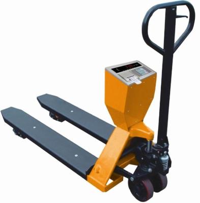 China Powder Coated Steel Hand Operated Pallet Truck With Weight Scale for sale