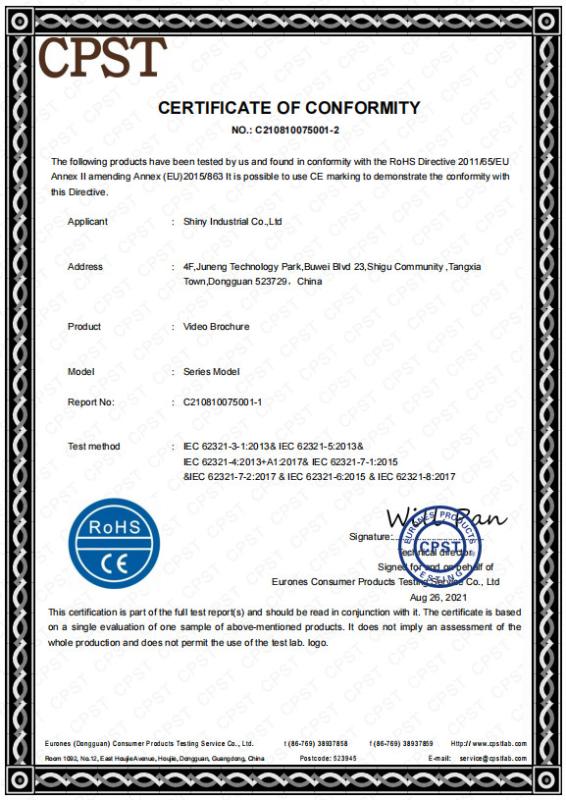 RoHS - Dongguan Hesheng Creative Technology Co., Ltd.