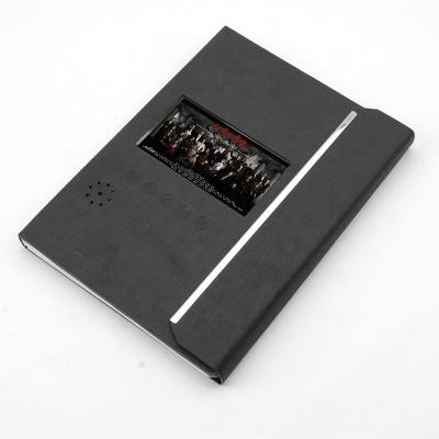 China Black PU LCD Video Folder A4 size , 4.3 inch Video Greeting Card for sale