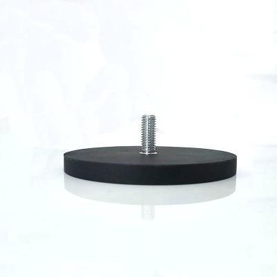 China Powerful Countersunk Magnetic Noedymium With Screw Hole Neodymium Magnet Base Rubber Coated Pot Magnet for LED Work Light for sale