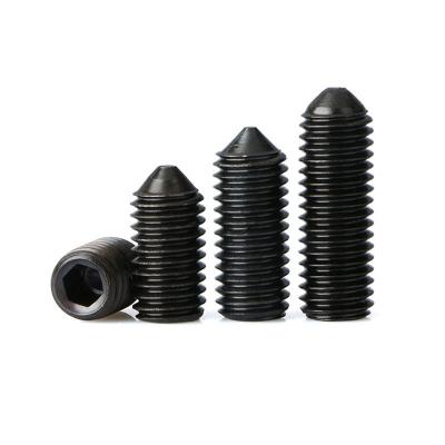 China Carbon Steel Black Oxide Hexagon Socket Set Screws With Cone Point DIN 914 for sale