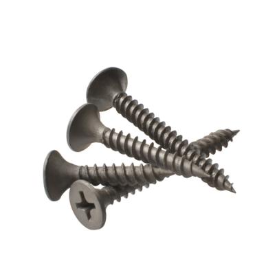 China Dry Wall Screw Stainless Steel Flat Bugle Head Gypsum Self Tapping Drywall Screw Black Phosphated for sale