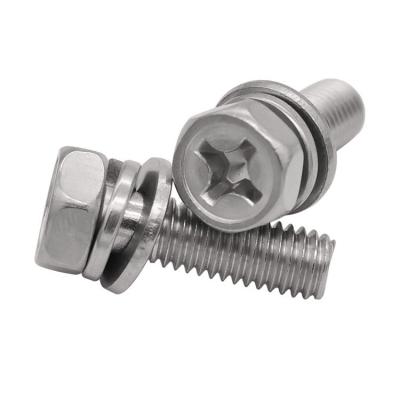 China Cross Recessed Hexagon Bolt With Indentation And Washer Assemblies GB 9074.13 Standard for sale