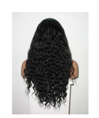 China Pelucas llenas del pelo de Remy del cordón del color natural, extensiones profundas del pelo rizado de la onda en venta
