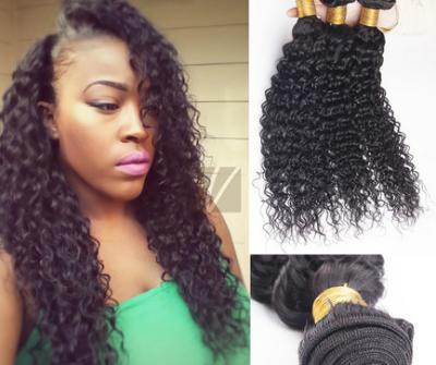 China Brown No Chemical 100%  Brazilian Curly Human Hair Extensions / Wet and Wavy Human Hair for sale