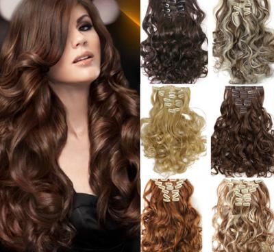 China 100% Unprocessed Brown Clip In Hair Extension Real Indian Virgin Hair for sale