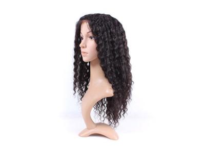 China Natural Black Brazilian Curly Swiss Full Lace Human Hair Wigs With Baby Hair for sale