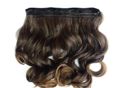China Heat Friendly Natural Curly Hair Wigs Double Weft Clip In Hair Extensions for sale