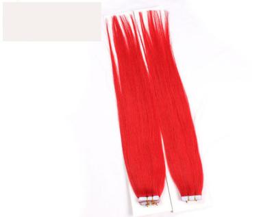 China 100% Virgin Straight Invisible Tape In Hair Extensions Bright Red No Shedding for sale