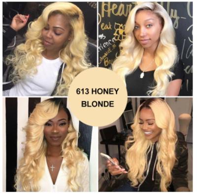 China 1b / 613 Blonde 100% Ombre Peruvian Hair Bundles / Ombre Blonde Hair Weave No Shedding for sale