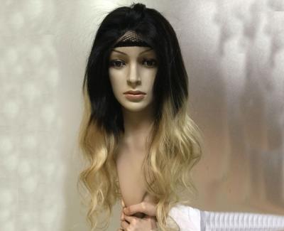 China Healthy 1B Blonde Real Human Hair Ombre Wigs Dark Root To Natural Black for sale