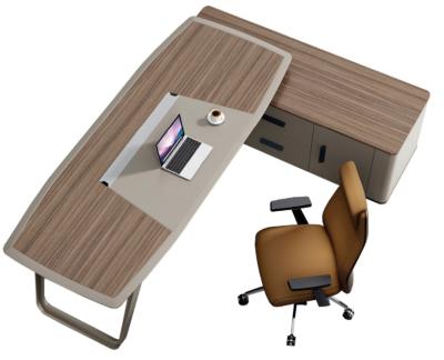China L-Shape Executive Manager Desk Melamine Office Furniture Desk for sale