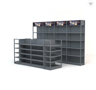 China Heavy Duty Supermarket Steel Metal Shelf Display Heavy Duty Shelving for sale