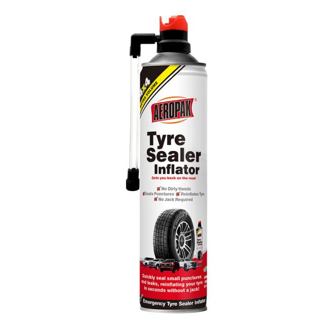 Aeropak tire repair product in use