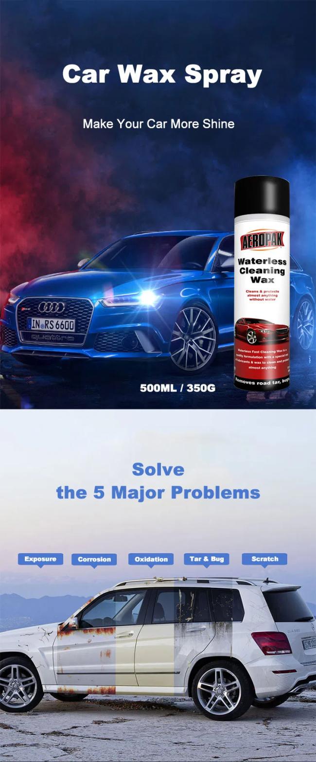 Aeropak 500ml waterless cleaning car wax spray can front view