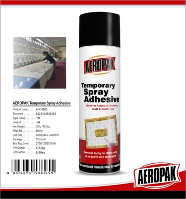 China Temporary Spray Waterproof Adhesive Glue Semi Transparent White For Cloth / Paper for sale