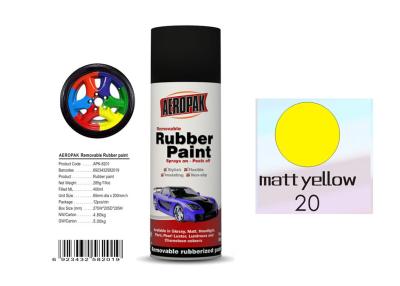 China Higher Adhesive Removable Rubber Spray Paint , Matt Yellow Color Auto Spray Paint for sale