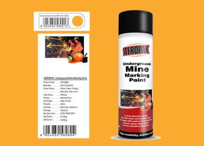 China AEROPAK deep yellow color Underground Mine Marking Spray Paint 500ml with SGS for rock for sale