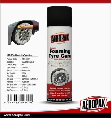 中国 Aeropakのカーケア プロダクトは土オイルの泡のタイヤの洗剤MSDSの証明書を分解する 販売のため