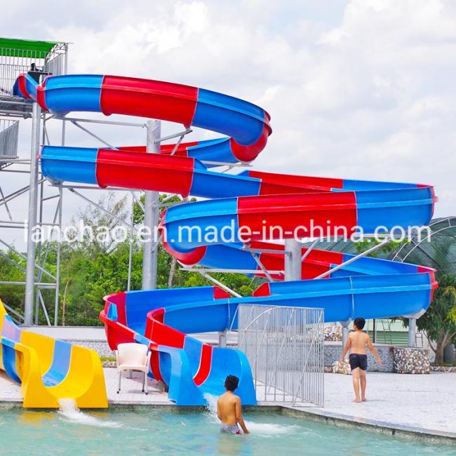Fiberglass Blue Water Slide Combined for Amusement Park