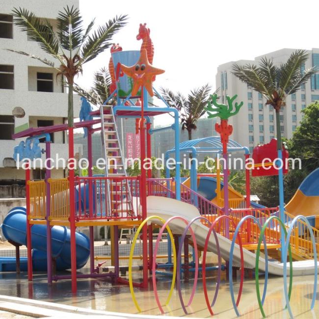 Fiberglass Kids Water Park House with Open Straight Water Slide