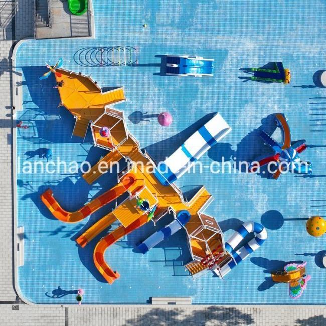Commercial Outdoor Water Park Pirate Ship Fiberglass Water Play Equipment