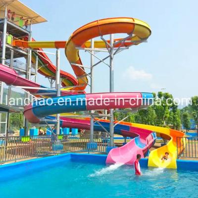 China Colorful Open Body Indoor Spiral Slide Amusement  Water Park Use for sale