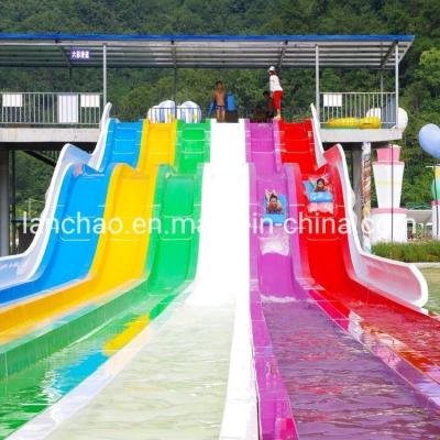 China Multi Lane Rainbow Wavy Slide With Water Sprinkler Aqua Park  use for sale