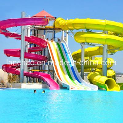 China Rafting Spiral Amusement Park Water Slide Rainbow Racer For Aqua Park for sale