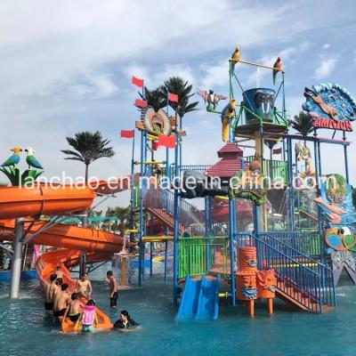 China                  Aqua Park Equipment Fiberglass Water House with Kids Slide              for sale