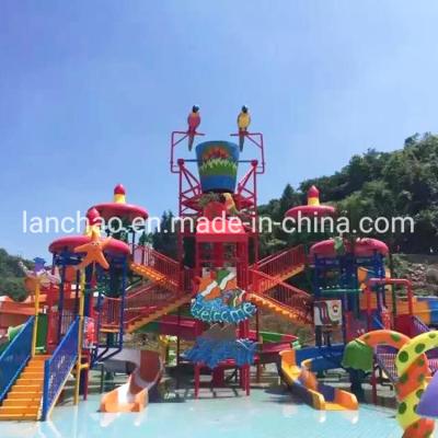 China Amazon Style Splash Water Playground  House Equipment With Spiral Slide for sale
