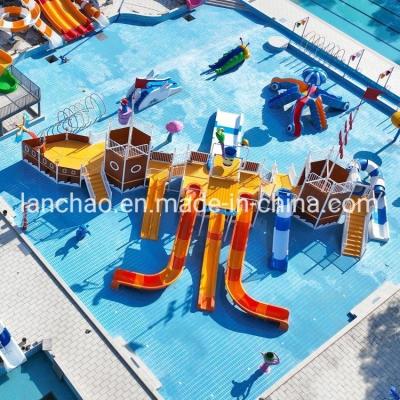 China Commercial Outdoor Water Park Pirate Ship Fiberglass Water Play Equipment for sale