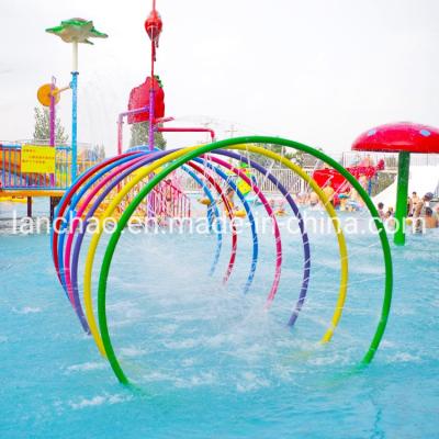 China Water Park Indoor Splash Pad Equipment Fiberglass Colorful Rainbow Ring for sale