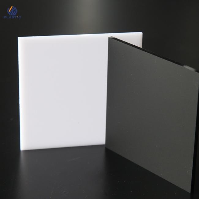 Close-up view of frosted white acrylic sheet texture and surface finish