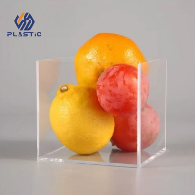 Acrylic display box in use at supermarket setting