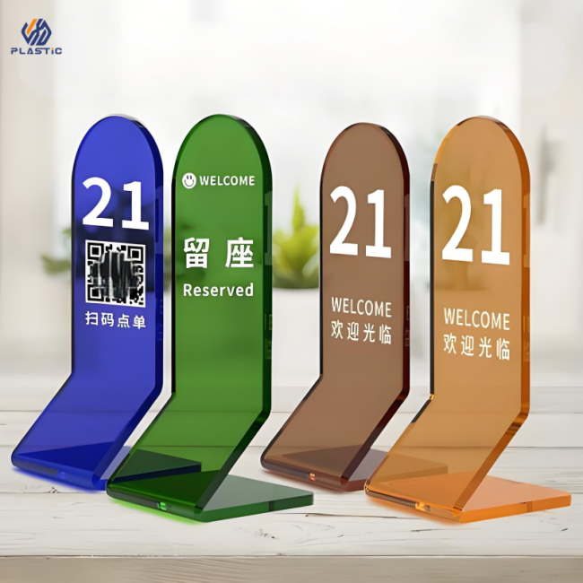 Professional acrylic sign holder product display showing clear visibility and modern design