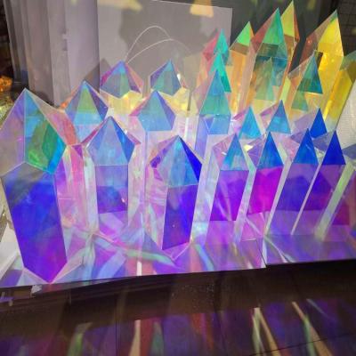 China Clear Cast Red Coloured Perspex Sheets Iridescent Dichroic Double Sided for sale