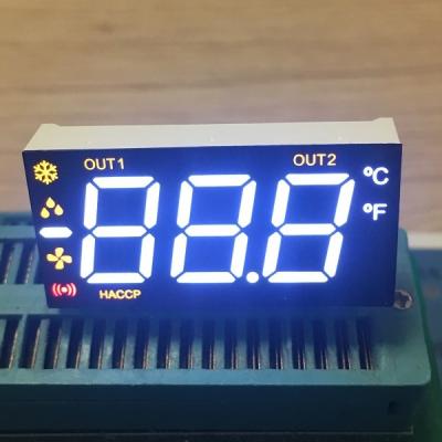 China Multicolour  Triple  Digit 7 Segment LED Display For Refrigerator with 90 degree pin bending for sale