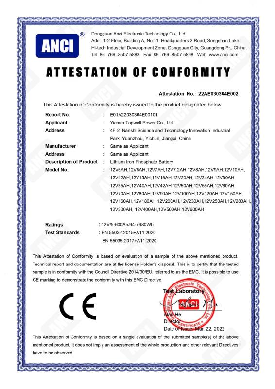 CE - Yichun Topwell Power Co., Ltd
